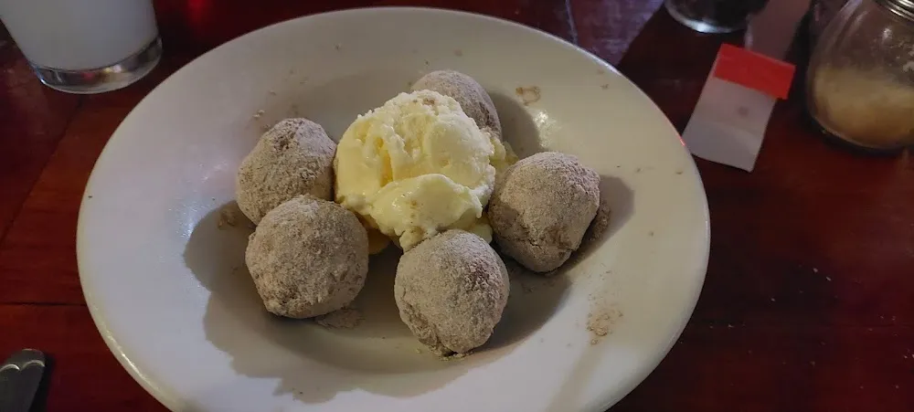 Cinnamon Donut Holes with Ice Cream