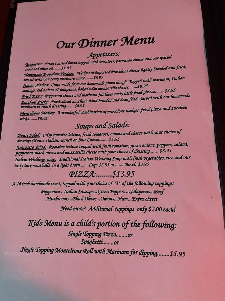 Monteleone's Italian Ristorante Menu image 3